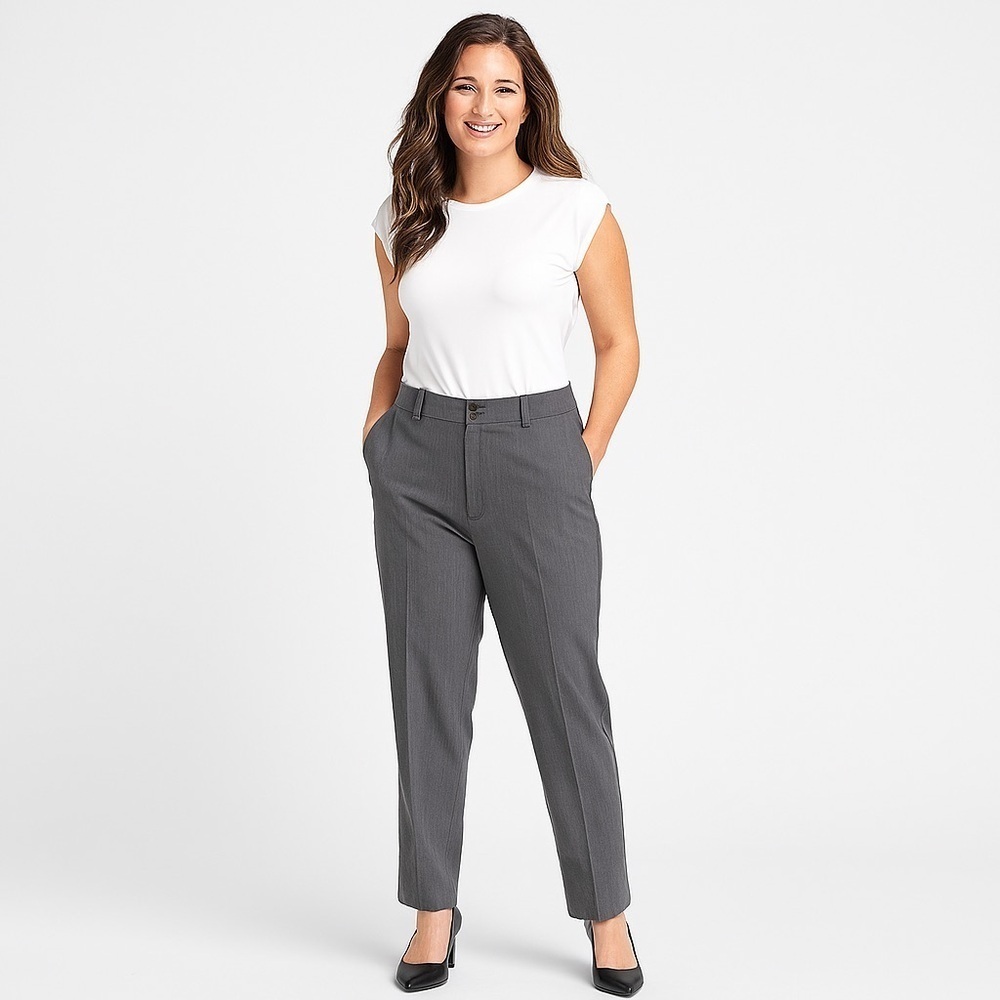Amii Cropped High Rise Gray Pants Size S